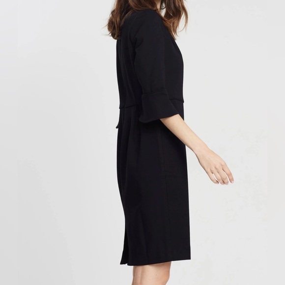 J.crew Womens Bell Sleeve Black Ponte sheath dress size 8 - Picture 2 of 12